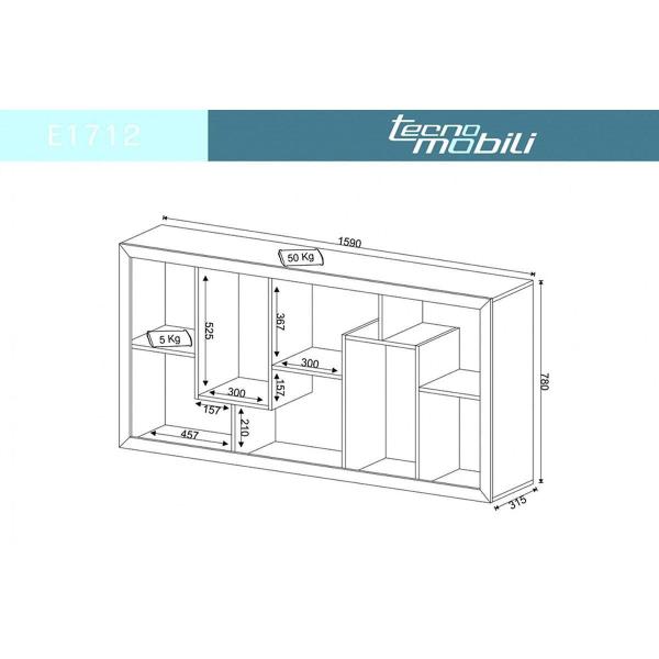 Imagem de Estante para Sala E1712 c/ 2 Nichos Amêndoa - Tecno Mobili