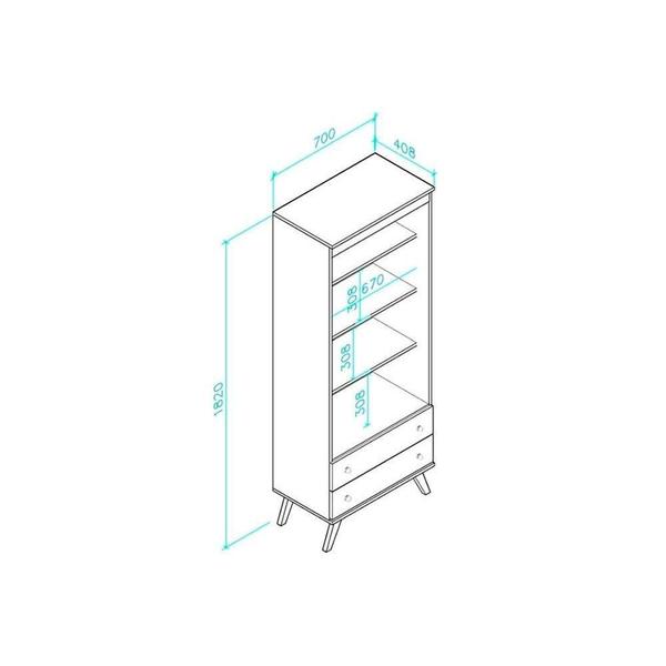 Imagem de Estante para Sala ESM216 c/ 3 Prateleiras Rustico - Movelbento