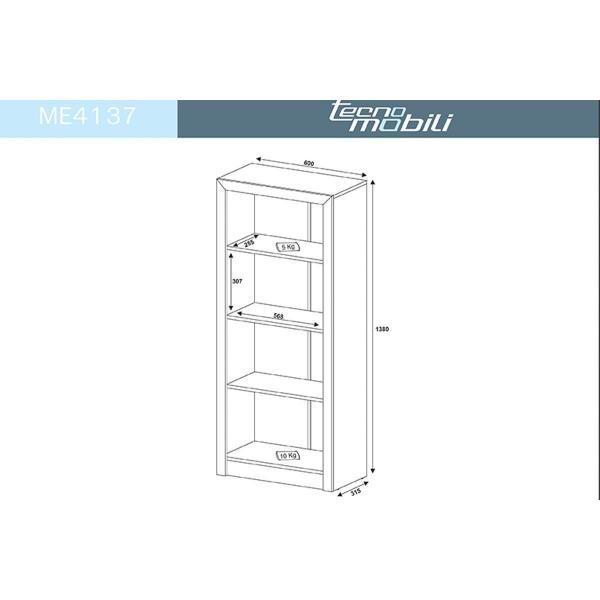 Imagem de Estante para Sala ME4137 c/ 3 Prateleiras Branco - Tecno Mobili