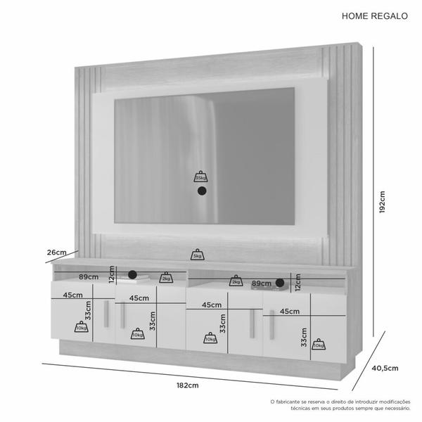 Imagem de Estante para Tv ate 65 Polegadas e Home Regalo Candian - JCM Movelaria