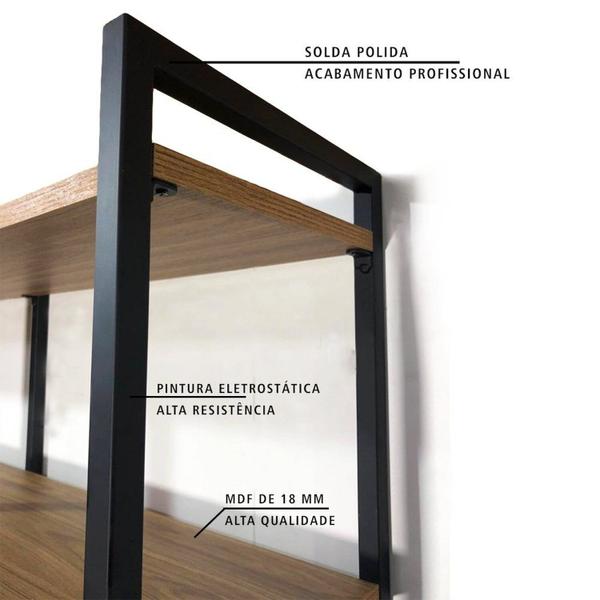 Imagem de Estante para Tv Industrial Urban com 150cm Freijo / Preto