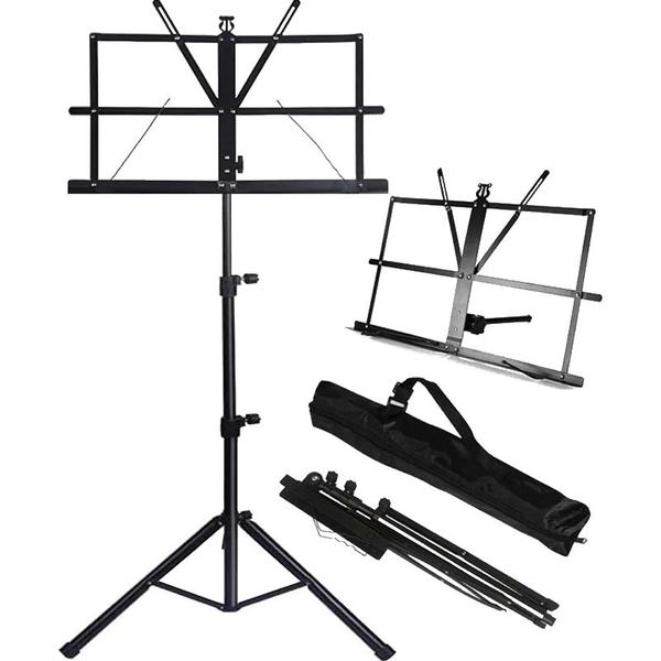 Imagem de Estante partitura dobravel preta pedestal resistente com bag