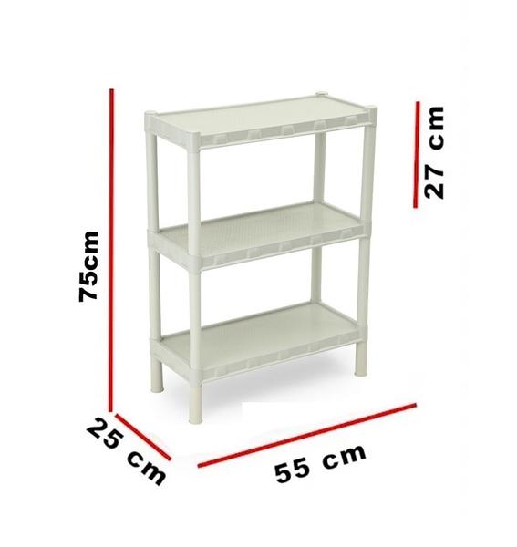 Imagem de Estante Plástica Organizador Modular 3 Prateleiras Branco