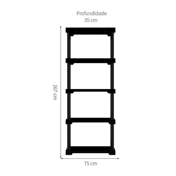 Imagem de Estante Poly Preta (167x75 cm)