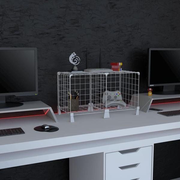 Estante Prateleira Aramada 02 Nichos com 30cm Profundidade Preto ou Branco - IGUANNA Imagem de Estante Prateleira Aramada 02 Nichos com 30cm Profundidade Preto ou Branco