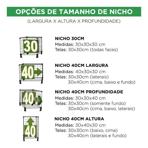 Estante Prateleira Aramada 02 Nichos com 30cm Profundidade Preto ou Branco - IGUANNA Imagem de Estante Prateleira Aramada 02 Nichos com 30cm Profundidade Preto ou Branco