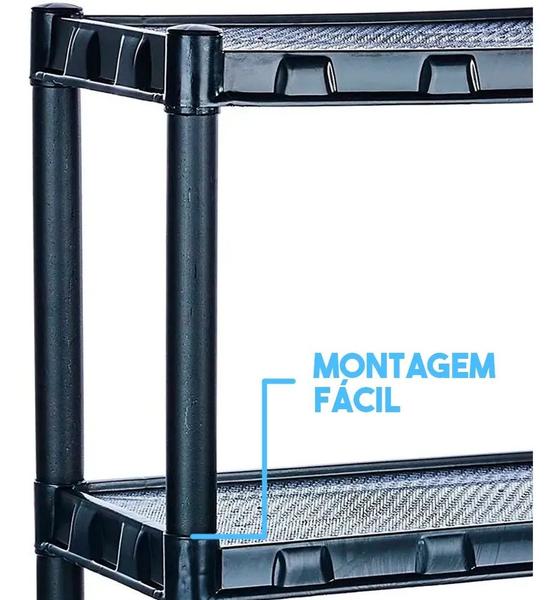 Imagem de Estante Prateleira Plástica Modular 5 Andares Preta 872