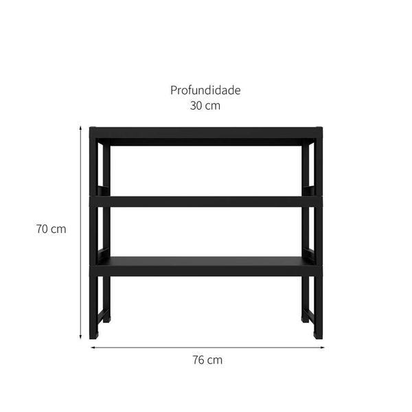 Imagem de Estante Quadra com 3 Prateleiras Preta