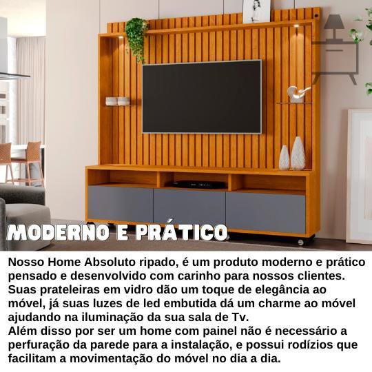 Imagem de Estante Rack para TV 60" Home Ripado Absoluto com Rodizios