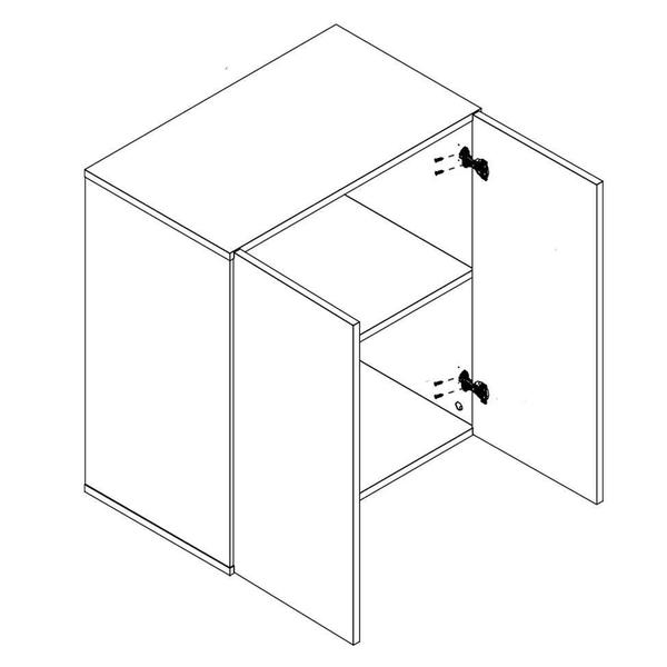 Imagem de Estante Shelf 2 PT Carvalho Berlin e Preta 105 cm