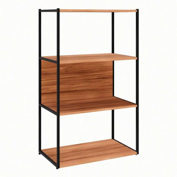 Imagem de Estante Shelf Nogal Sevilha e Preta 105 cm