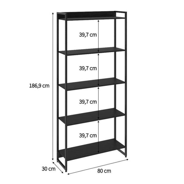 Imagem de Estante Studio III Preta 80 cm