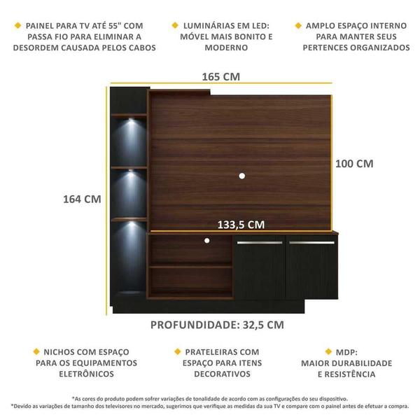 Imagem de Estante TV 55" c/ 3 Leds e 2 portas Dallas Multimóveis V3399