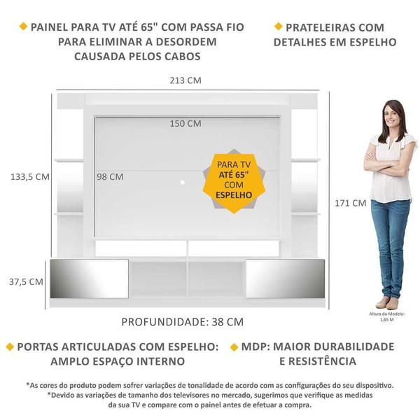 Imagem de Estante TV 65" com Espelho Oslo Multimóveis V3389