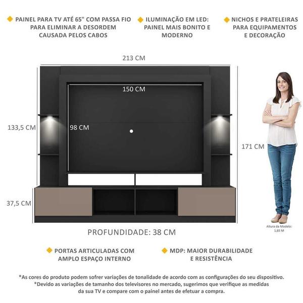 Imagem de Estante TV 65" com Leds Berlim Multimóveis V3392