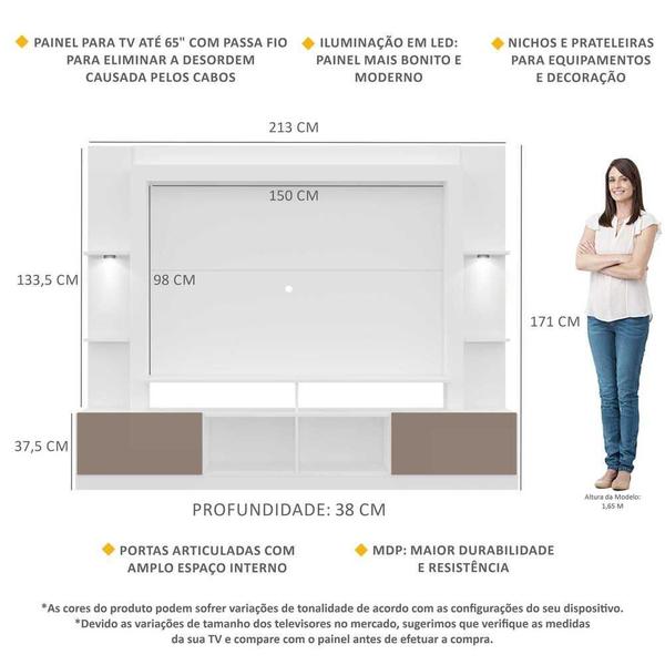 Imagem de Estante TV 65" com Leds Berlim Multimóveis V3392