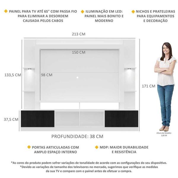 Imagem de Estante TV 65" com Leds Berlim Multimóveis V3392