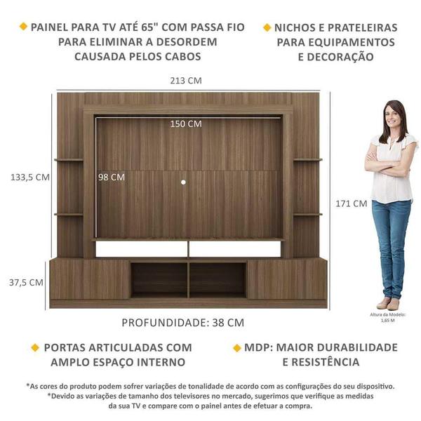 Imagem de Estante TV 65" e 2 portas Oslo Multimóveis V3395