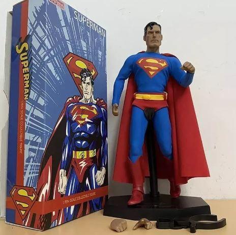 Imagem de Estátua Action Figure Super Man Homem De Aço 30cm C/caixa - clássico