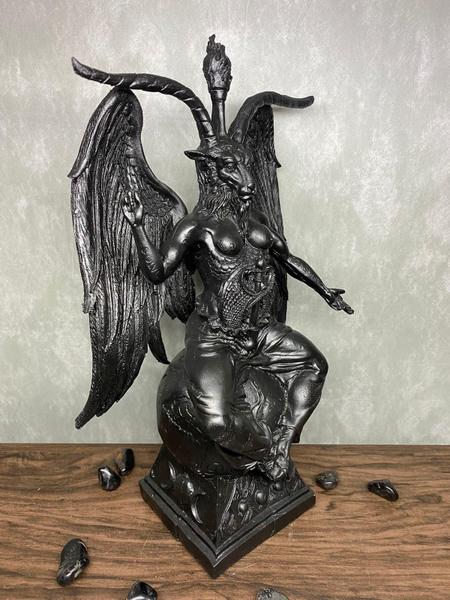 Imagem de Estátua Baphomet 36 Cm Preta - Decoração Resina