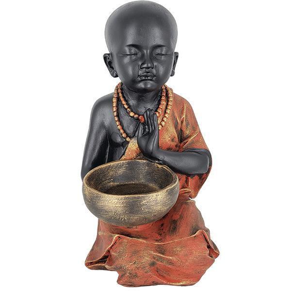 Imagem de Estátua Buda Menino Com Castiçal Grande 32Cm 05028