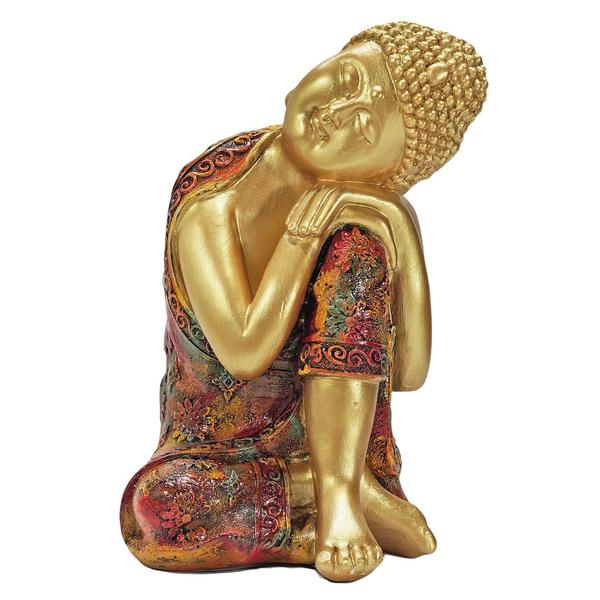 Imagem de Estátua Buda Sonhador Hindu Tailandês Tibetano Enfeite 22 cm