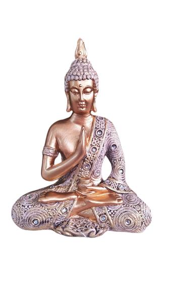 Imagem de Estatua Buda Tibetano Hindu Sidarta Jarro Dourado Decoração Sala Novidade