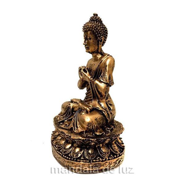 Imagem de Estátua de Buda Hindu Dourado Resina 15cm