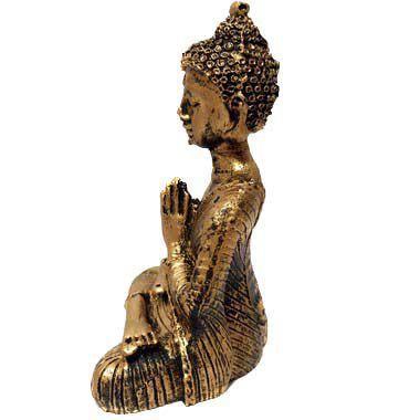 Imagem de Estátua de Mini Buda Hindu Resina Dourado 8,5cm