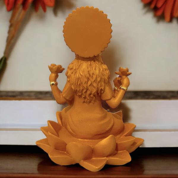 Imagem de Estátua Lakshmi Na Flor De Lótus Resina Prosperidade 16x13