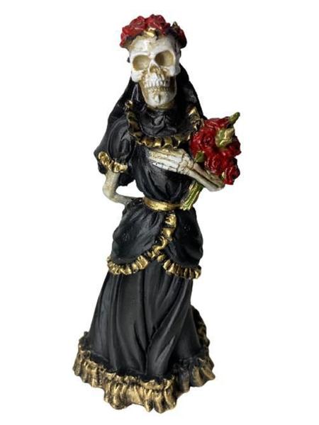 Imagem de Estátua Noiva Caveira (Preta) - Decoração Em Resina