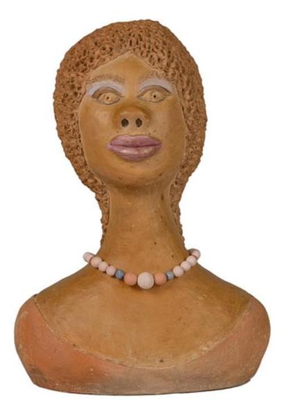 Imagem de Estatueta Busto Mulher Negra Artesanato Brasileiro 40Cm