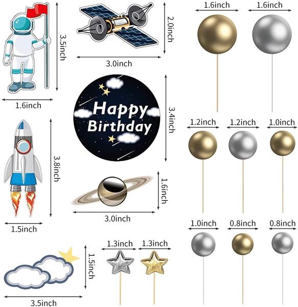 Imagem de Estatueta de astronauta espacial CANIPHA Cake Topper, 22 unidades