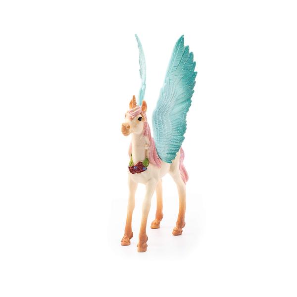 Imagem de Estatueta de brinquedo Schleich bayala decorada com bebê unicórnio Pegasus