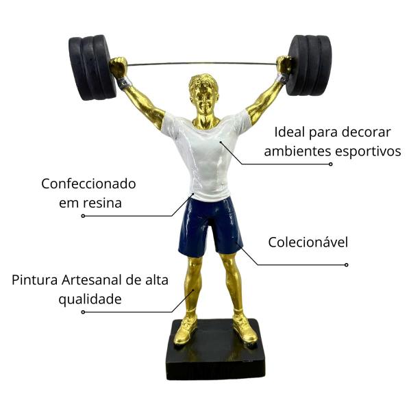 Imagem de Estatueta Decorativa Boneco Academia Musculação Cross 30 CM