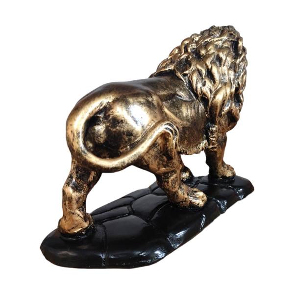 Imagem de Estatueta Decorativa Leão Grande De Resina Na Base - Dourado