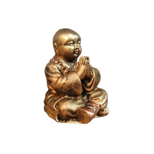 Imagem de Estatueta Decorativo Pequeno Buda Chines Rezando Dourado