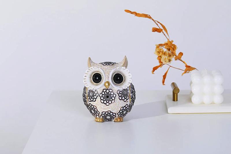 Imagem de Estatueta FAMICOZY Adorable Owl Big Eyes Cute Owl Polyresin