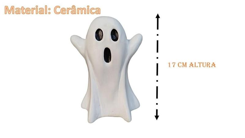 Imagem de Estatueta Fantasma Fantasmão Grande De Ceramica Halloween