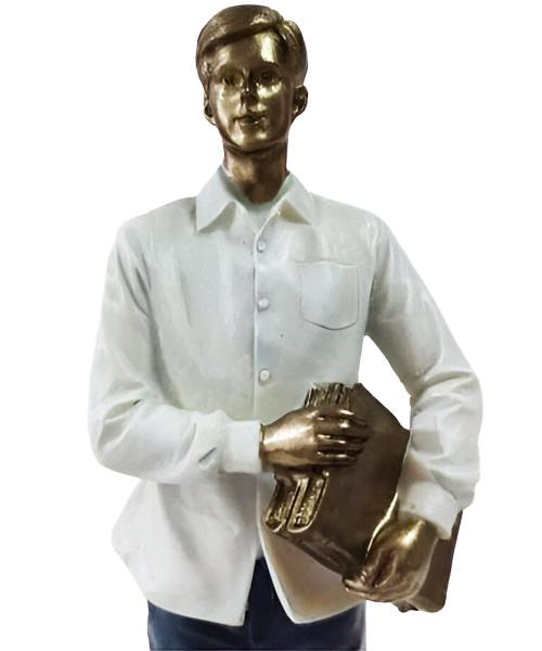 Imagem de Estatueta Profissão Professor Escultura Resina Enfeite 25cm