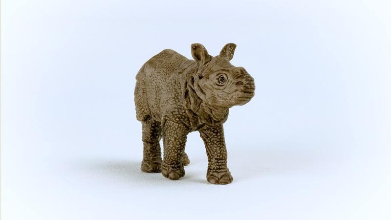 Imagem de Estatueta Schleich Wild Life Realistic Baby Indian Rinoceronte