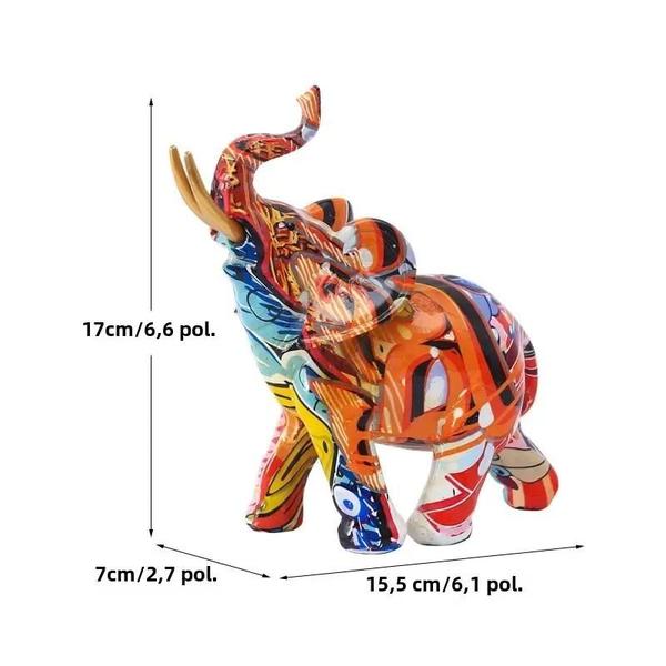 Imagem de Estatuetas de Elefante de Resina Colorida - Decoração Feng Shui Moderna