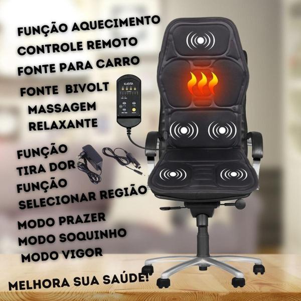 Imagem de Esteira assento cadeira poltrona papai massagem massageadora costas lombar pescoço pernas