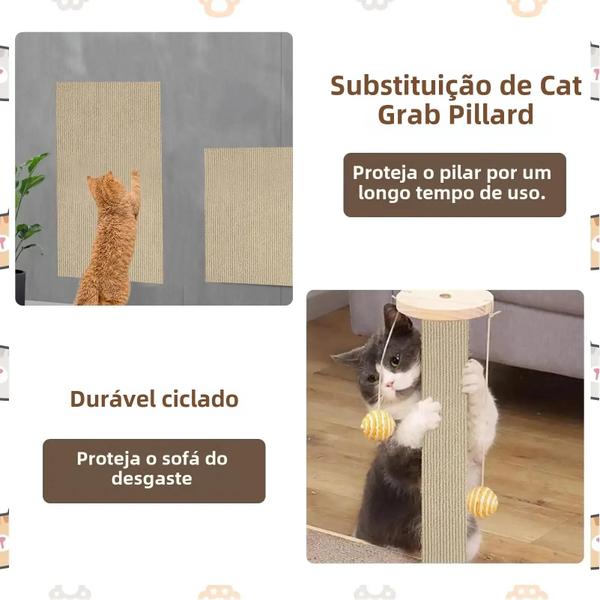 Esteira de Escalada para Gato - Antiderrapante e Adesiva para Parede Imagem de Esteira de Escalada para Gato - Antiderrapante e Adesiva para Parede