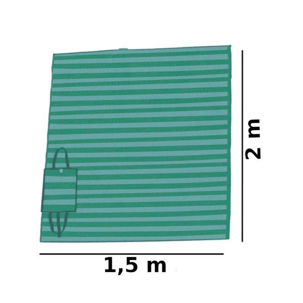 Imagem de Esteira de Praia Casal Polipropileno Turquesa 2,0 X 1,5 M  Mor 