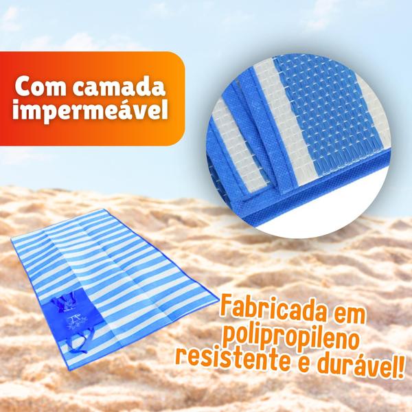 Imagem de Esteira De Praia Tapete Dobrável Bolsa Piquenique Camping