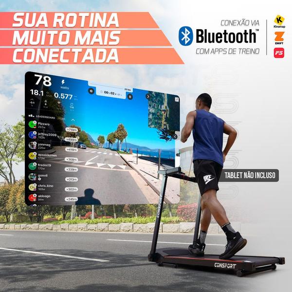 Imagem de Esteira Elétrica Residencial CT50 Consport  Porta Celular e Tablet Exercícios Academia com Garrafa