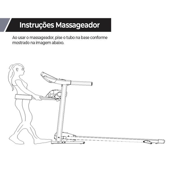 Imagem de Esteira Ergométrica Eletrica Com Massageador Até 100kg 110v NTM02 GTA Tech