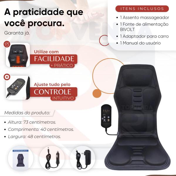 Imagem de Esteira massagem 110v 220v coluna pernas estimulador  com controle + adaptador para usar no carro