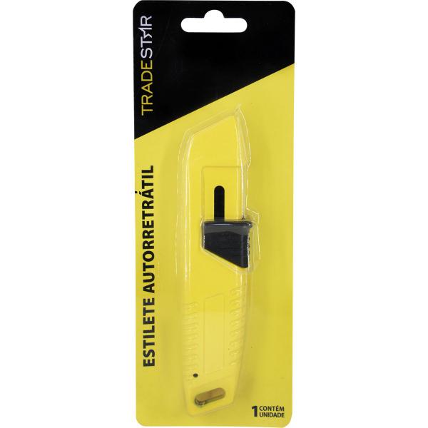 Imagem de Estilete Automático Autorretrátil Trapezoidal C/ Lâmina 18MM